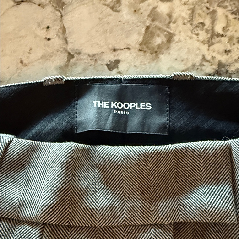 The Kooples Grey Herringbone Pattern Men’s Trousers - Picture 2 of 3